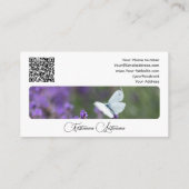 Elegant bloemenbloem bloesem kalligrafie QR-code Visitekaartje (Achterkant)