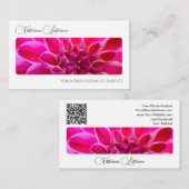 Elegant bloemenbloem bloesem kalligrafie QR-code Visitekaartje (Voorkant / Achterkant)