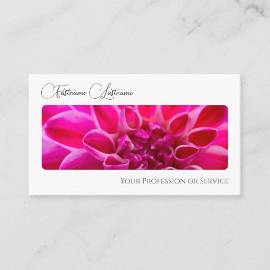 Elegant bloemenbloem bloesem kalligrafie QR-code Visitekaartje (Voorkant)