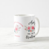 Elegant bloemenblond boho bruidsmeisje voorstel koffiemok (Voorkant rechts)