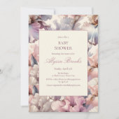 Elegant bloemenblush modern Baby shower baby meisj Kaart (Voorkant)