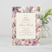 Elegant bloemenblush modern Baby shower baby meisj Kaart (Staand voorkant)