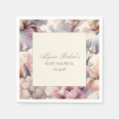 Elegant bloemenblush modern Baby shower baby meisj Servet (Voorkant)