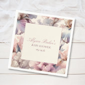Elegant bloemenblush modern Baby shower baby meisj Servet