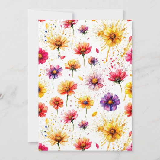 Elegant Bloemenboek & Ring Vrijgezellenfeest Kaart (Achterkant)