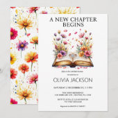 Elegant Bloemenboek & Ring Vrijgezellenfeest Kaart (Voorkant / Achterkant)