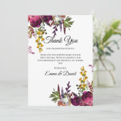 Elegant Bloemenboeket Bedankkaart (Staand voorkant)