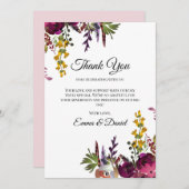 Elegant Bloemenboeket Bedankkaart (Voorkant / Achterkant)