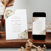 Elegant  bloemenboeket bruiloft kaart