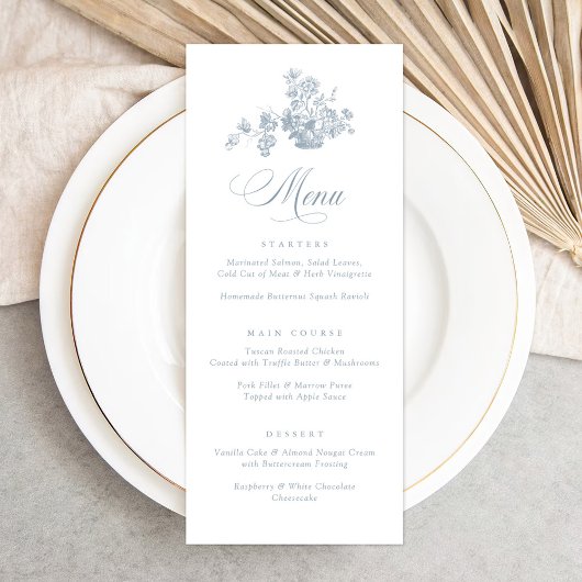  Elegant Bloemenboeket in een Mand Bruiloft Menu