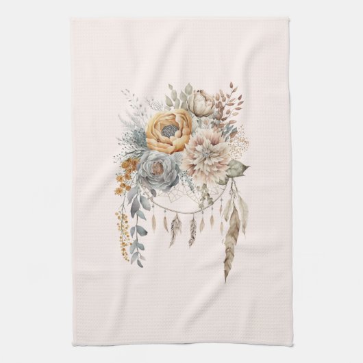 Elegant Bloemenboeket met Dreamcatcher Theedoek (Verticaal)