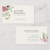 Elegant bloemenboeket op ivoor Visitekaartje (Voorkant / Achterkant)