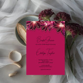 Elegant bloemenbordeaux Vrijgezellenfeest Kaart