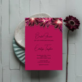 Elegant bloemenbordeaux Vrijgezellenfeest Kaart