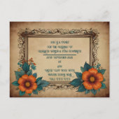 Elegant  bloemenbruiloft aankondigingskaart (Voorkant)