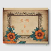 Elegant bloemenbruiloft gastenboek (Achterkant)