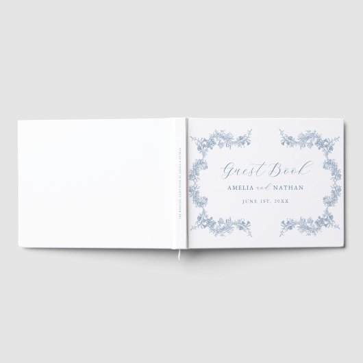 Elegant  bloemenbruiloft gastenboek (Volledig)