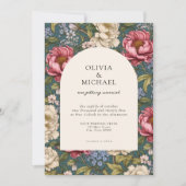 Elegant  bloemenbruiloft kaart (Voorkant)