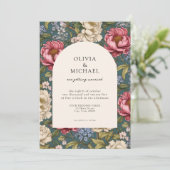 Elegant bloemenbruiloft kaart (Staand voorkant)