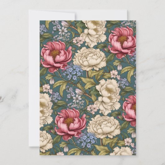 Elegant  bloemenbruiloft kaart (Achterkant)