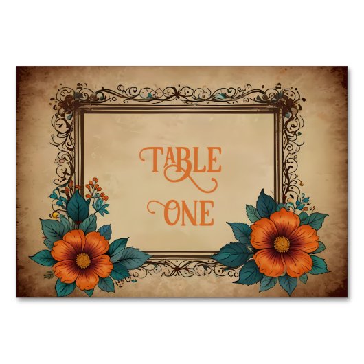 Elegant bloemenbruiloft kaart (Voorkant)