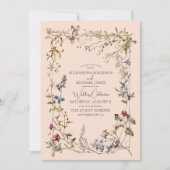 Elegant bloemenbruiloft kaart (Voorkant)