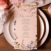 Elegant  bloemenbruiloft menu