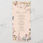 Elegant bloemenbruiloft menu (Achterkant)