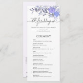 Elegant  bloemenbruiloft programma programmakaart (Voorkant / Achterkant)