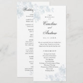 Elegant  bloemenbruiloft programmakaart (Voorkant / Achterkant)