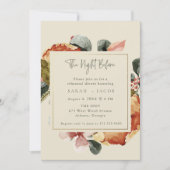 Elegant bloemenbruiloft repetitie diner kaart (Voorkant)