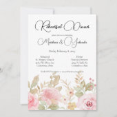 Elegant bloemenbruiloft repetitie diner kaart (Voorkant)