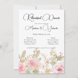 Elegant bloemenbruiloft repetitie diner kaart