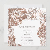 Elegant bloemenbruiloft save the date (Voorkant)