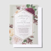 Elegant  bloemenbruiloft vellum uitnodigingen (Offset)