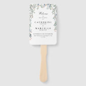 Elegant Bloemencascade Trouwprogramma Handwaaier (Voorkant)