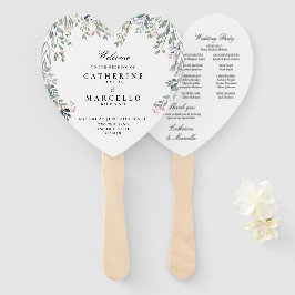 Elegant Bloemencascade Trouwprogramma Handwaaier