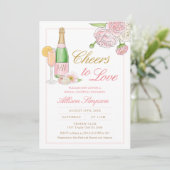 Elegant bloemenchampagne Vrijgezellenfeest Kaart (Staand voorkant)