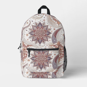 Elegant Bloemend Mandala Spiritueel Ontwerp Patroo Bedrukte Rugzak