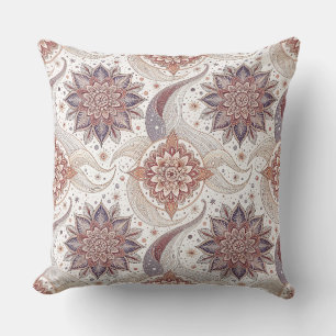 Elegant Bloemend Mandala Spiritueel Ontwerp Patroo Kussen