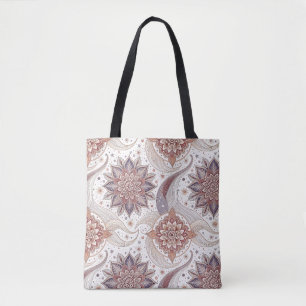 Elegant Bloemend Mandala Spiritueel Ontwerp Patroo Tote Bag