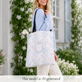 Elegant Bloemend Mozaïek Tote Bag