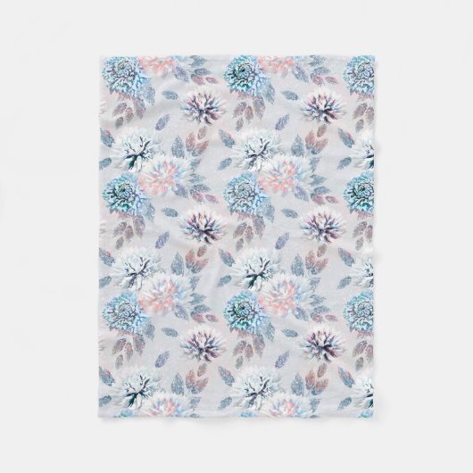 Elegant bloemend retro patroon. fleece deken (Voorkant)