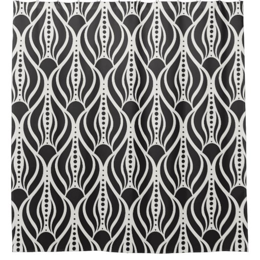 Elegant bloemendamast, naadloos art nouveau-patroo douchegordijn (Voorkant)