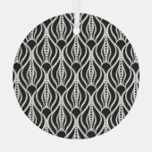 Elegant bloemendamast, naadloos art nouveau-patroo glas ornament (Achterkant)