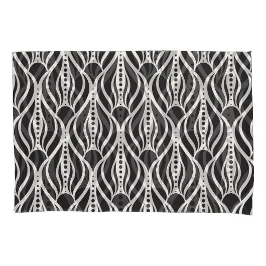 Elegant bloemendamast, naadloos art nouveau-patroo kussensloop (Voorkant)