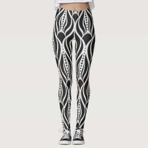 Elegant bloemendamast, naadloos art nouveau-patroo leggings