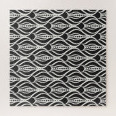 Elegant bloemendamast, naadloos art nouveau-patroo legpuzzel (Horizontaal)