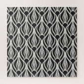 Elegant bloemendamast, naadloos art nouveau-patroo legpuzzel (Verticaal)