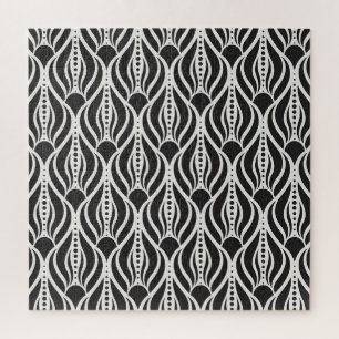 Elegant bloemendamast, naadloos art nouveau-patroo legpuzzel